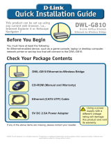 D-Link AirPlus XtremeG Ethernet-to-Wireless Bridge DWL-G810 Handleiding
