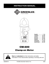 Greenlee CM-600 Clamp-on Meter (with DC) (Europe) Handleiding