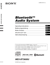 Sony Bluetooth Headset MEX-BT3600U Handleiding