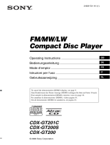 Sony CDX-GT200 - Fm/am Compact Disc Player Handleiding