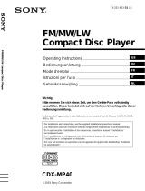 Sony CDX-MP40 Installation/Connection de handleiding