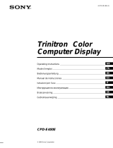 Sony Trinitron CPD-E400E Handleiding