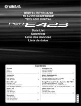 Yamaha PSR-E423 Data papier