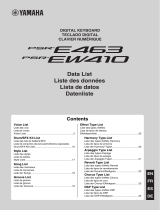 Yamaha PSR-E463 Data papier