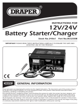 Draper 12/24V 230A Battery Starter Charger Handleiding