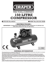 Draper 150L Stationary Belt-Driven Air Compressor Handleiding