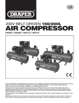 Draper Wheeled Belt-Driven Air Compressor, 150L, 2.2kW Handleiding