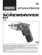 Draper 3.6V 1/4" He x Screwdriver Kit Handleiding