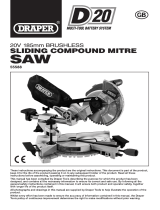 Draper D20 20V Brushless Sliding Compound Mitre Saw, 185mm Handleiding