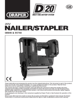 Draper D20 20V Nailer/Stapler, 1 x 2.0Ah Battery, 1 x Charger Handleiding
