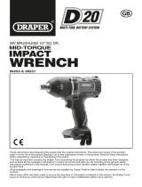 Draper D20 20V Brushless Mid-Torque Impact Wrench, 1/2" Sq. Dr., 400Nm Handleiding