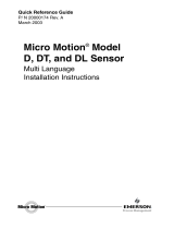 Micro Motion Model D DL DT Installatie gids