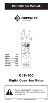 Greenlee CSJ-100 Digital Open Jaw Meter (Europe) Handleiding