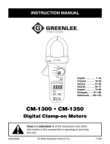 Greenlee CM-1300, CM-1350 Digital Clamp-on Meter (Europe) Handleiding