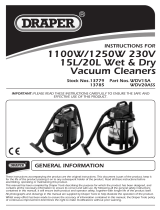 Draper 20L 1250W 230V Wet and Dry Vacuum Cleaner Handleiding