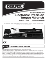 Draper 1/2" Sq. Dr. Electronic Precision Torque Wrench 68-340Nm Handleiding
