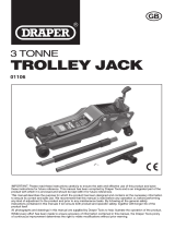 Draper Professional Garage Trolley Jack, 3 Tonne Handleiding