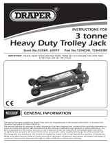 Draper 3 tonne Red Heavy Duty Garage Trolley Jack Handleiding