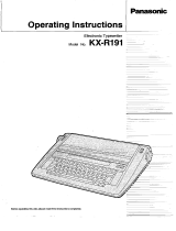 Panasonic KXR191 Handleiding