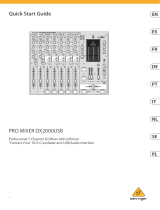 Behringer PRO MIXER DX2000USB Professional 7-Channel DJ Mixer Gebruikershandleiding