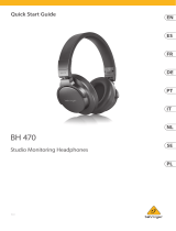 Behringer BH 470 Studio Monitoring Headphones Gebruikershandleiding