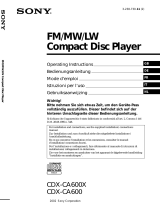 Sony CDX-CA600 Handleiding