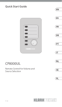 Klark Teknik CP8000UL Remote Control for Volume and Source Selection Gebruikershandleiding