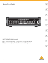 Behringer ULTRABASS BXD3000H 300W 2-Channel Bass Amplifier Head Gebruikershandleiding