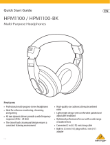 Behringer HPM1100 / HPM1100-BK Multi-Purpose Headphones Gebruikershandleiding