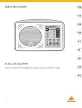 Behringer B207MP3 Active 150-Watt 6.5″ PA/Monitor Speaker System Gebruikershandleiding