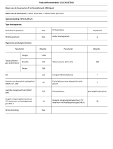 Whirlpool WV1512W Product Information Sheet