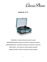 Classic Phono Classic Phono TT-11WH Suitcase turntable Handleiding