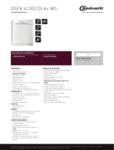 Bauknecht GSFK 61202 Di A+ WS Product data sheet