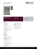 Bauknecht GSF 6600 IX Product data sheet