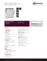 Bauknecht GSF Eco PCR A++ Product data sheet