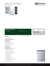 Bauknecht GKA175 OPTIMA/1 Product data sheet