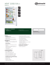 Bauknecht KRIF 2205/1/A++ Product data sheet