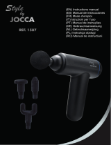 Jocca Mini-Massagepistole, 6 Geschwindigkeitsstufen, 4 Massageköpfe Handleiding