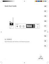 Behringer UL 1000G2 High-Performance UHF Wireless In-Ear Monitoring System Gebruikershandleiding