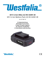 Westfalia 878474 18V Li Ion Battery Pack 2.0 Ah A2AH 18 Handleiding