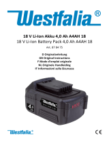 Westfalia 878475 18V Li Ion Battery Pack Handleiding
