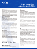Netac 250 Go Externe SSD USB 3.2 Gén 2 Disque Dur Portatif Vitesse Jusqu'à 550MB/s Handleiding