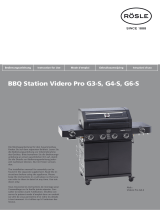 RÖSLE Gas grill BBQ-Station VIDERO PRO G6-S VARIO+ Handleiding