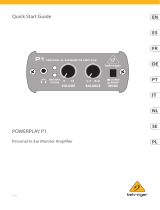 Behringer P1 Snelstartgids