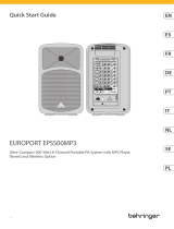 Behringer EUROPORT EPS500MP3 Ultra-Compact 500-Watt 8-Channel Portable PA System Gebruikershandleiding